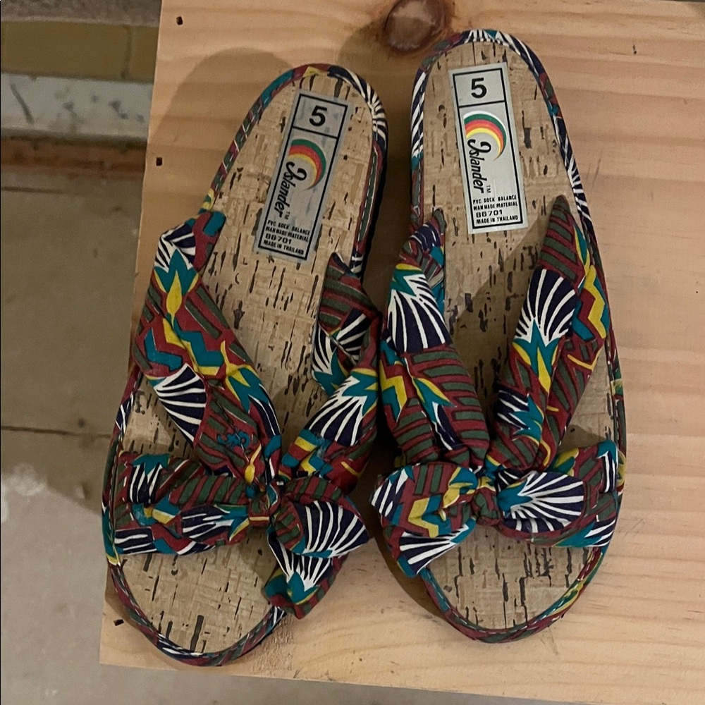 Rainbow Multicolor Patterned Sandals